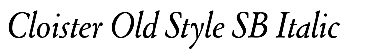 Cloister Old Style SB Italic